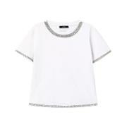 Twinset Boxy Broderad Handgjord T-shirt White, Dam