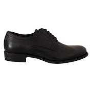 Dolce & Gabbana Elegant Svarta Derby Skor Black, Herr