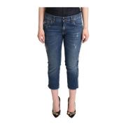 Dolce & Gabbana Elegant Cropped Denim Jeans Blue, Dam