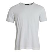 Dolce & Gabbana Vit Bomull T-shirt med Rund Hals och Korta ärmar White...