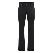 Moschino Bomull Stretch Byxor med Metall Logo Black, Herr