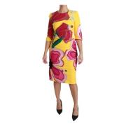 Dolce & Gabbana Sunshine Bloom Gul Blommig Klänning Yellow, Dam