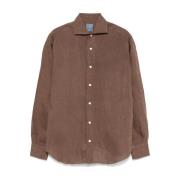 Barba Brun Casual Skjorta Brown, Herr