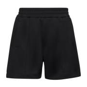 Palm Angels Svarta Shorts med böjt logotyp Black, Herr