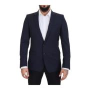 Dolce & Gabbana Elegant mörkblå ullblazer Blue, Herr