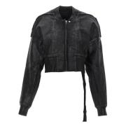 Rick Owens Svart Flight Bomberjacka Black, Dam