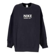 Nike Oversized Crewneck Sweatshirt Fleece Black, Dam