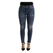 Dolce & Gabbana Elegant Skinny Jeans i Blå Blue, Dam