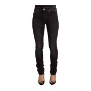 Gianfranco Ferré Elegant Svart Slim Fit Jeans med Midjehöjd Black, Dam