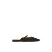 Kazar Eleganta svarta mules med full front Black, Dam