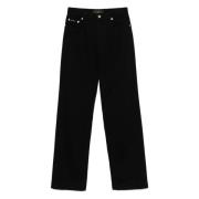 Dolce & Gabbana Svarta Straight Jeans med Branded Detaljer Black, Dam