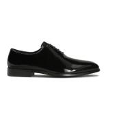 Kazar Lackerade släta oxford halvskor Black, Herr