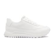 Kazar Vita lädersneakers på en bekväm sula White, Dam