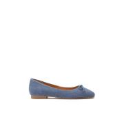 Kazar Denim ballerinaskor med rosett Blue, Dam