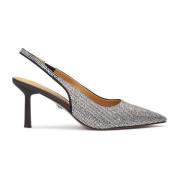 Kazar Slingback pumps dekorerade med silverkristaller Gray, Dam