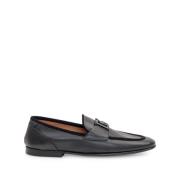 Dolce & Gabbana Svarta platta skor Logo Plaque Loafers Black, Herr