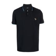 PS By Paul Smith Blått Polo Skjorta med Broderad Logotyp Blue, Herr