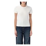 Acne Studios Vit Bomull Logo T-shirt White, Dam