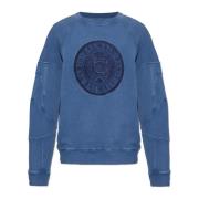 Balmain Sweatshirt med broderad logotyp Blue, Herr