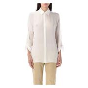 Ralph Lauren Karen Silk Georgette Blus White, Dam