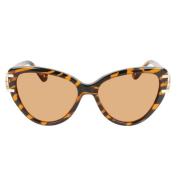 Lanvin Cat Eye Solglasögon med Acetatram Brown, Dam