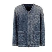 Golden Goose Padded Jacket Full Zip Denim Wash Blue, Dam