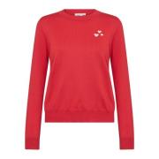 Saint Tropez Valentinasz Pullover Stickad Flame Scarlet Red, Dam