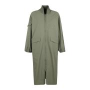 Ganni Oversized Seersucker Shell Coat Green, Dam