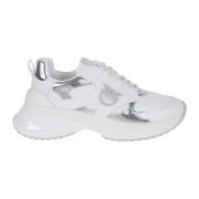 PINKO Vita Sneakers med Spegel Effekt White, Dam