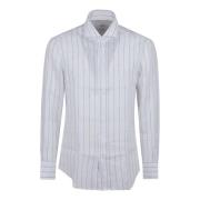 Brunello Cucinelli Vit Linneskjorta Elegant Stil White, Herr