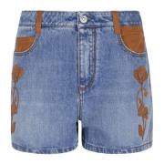 Ermanno Scervino Blå Bermuda Shorts för Kvinnor Blue, Dam