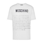 Moschino Vit Slogan Print Crew Neck T-shirt White, Herr