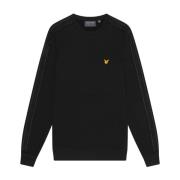 Lyle & Scott Mid Layers Tape Crew Neck Black, Herr