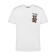 Moschino Vit Teddy Bear Crew Neck T-shirt White, Herr