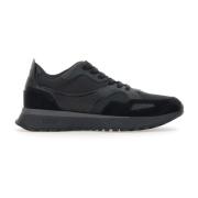 Hugo Boss Jonah Runn Sneakers Svart Mesh Läder Black, Herr