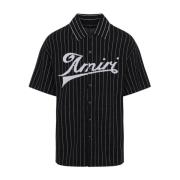 Amiri Pinstripe Polotröja Black, Herr