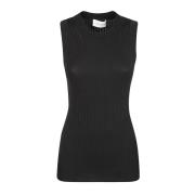 Sportmax Bomullstickad Topp Black, Dam