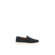 Tod's Mocka Slip-On Loafers med Grommet Detaljer Blue, Herr