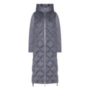 Duno Lång Puffer Parka Jacka för Kvinnor Gray, Dam