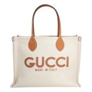 Gucci Canvas Tote Bag Beige, Dam