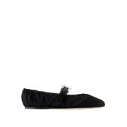 Paris Texas Svart Satin Ballerina Sveva Plisse Stil Black, Dam