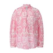 Bazar Deluxe Abstrakt Mönstrad Oversized Blus Pink, Dam