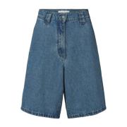 Rabens Saloner Blå Tvättade Raha Shorts & Knickers Blue, Dam