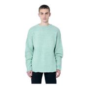 The Row Ullblandad Stickad Crewneck Sweater Green, Herr