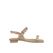 ALMA EN PENA Platt sandal med strassband Beige, Dam