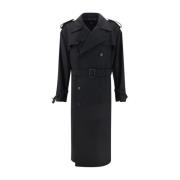 Dolce & Gabbana Klassisk Dubbelknäppt Trenchcoat med Bälte Black, Herr