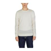 Calvin Klein Klassisk Merino Wool Crewneck Sweater Beige, Herr