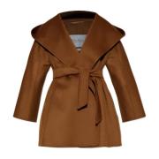 Max Mara Kashmirrock med huva Ocroma Brown, Dam