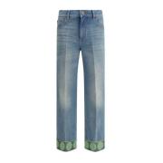 Valentino Blommig bomullsjeans Blue, Dam