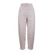 Elisabetta Franchi Guld Detalj Dragkedja Knapp Jeans Pink, Dam